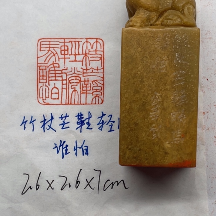 印石青田石竹杖芒鞋轻胜马。谁怕