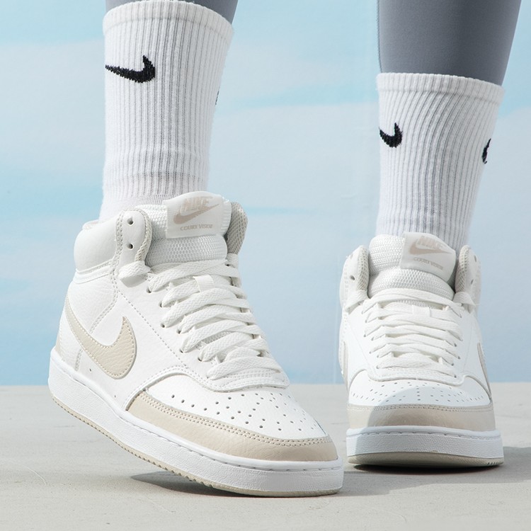 Nike耐克板鞋女鞋2023秋季新款高帮COURT休闲鞋轻便运动鞋CD5436