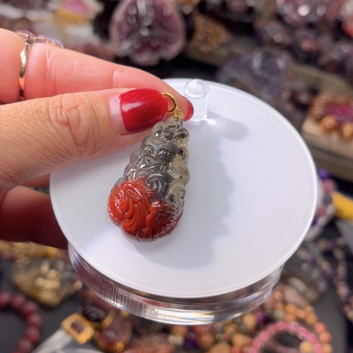 水晶颈饰18K金镶嵌订制