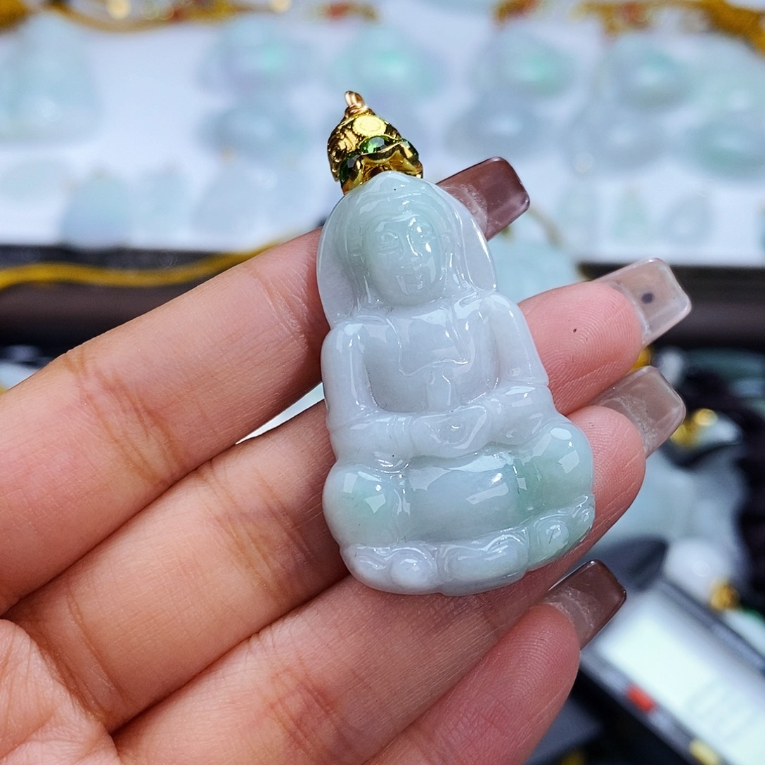 翡翠未镶嵌毛衣链8216