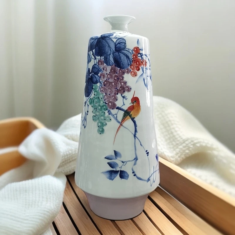 景德镇钟一鸣老师手工手绘花瓶