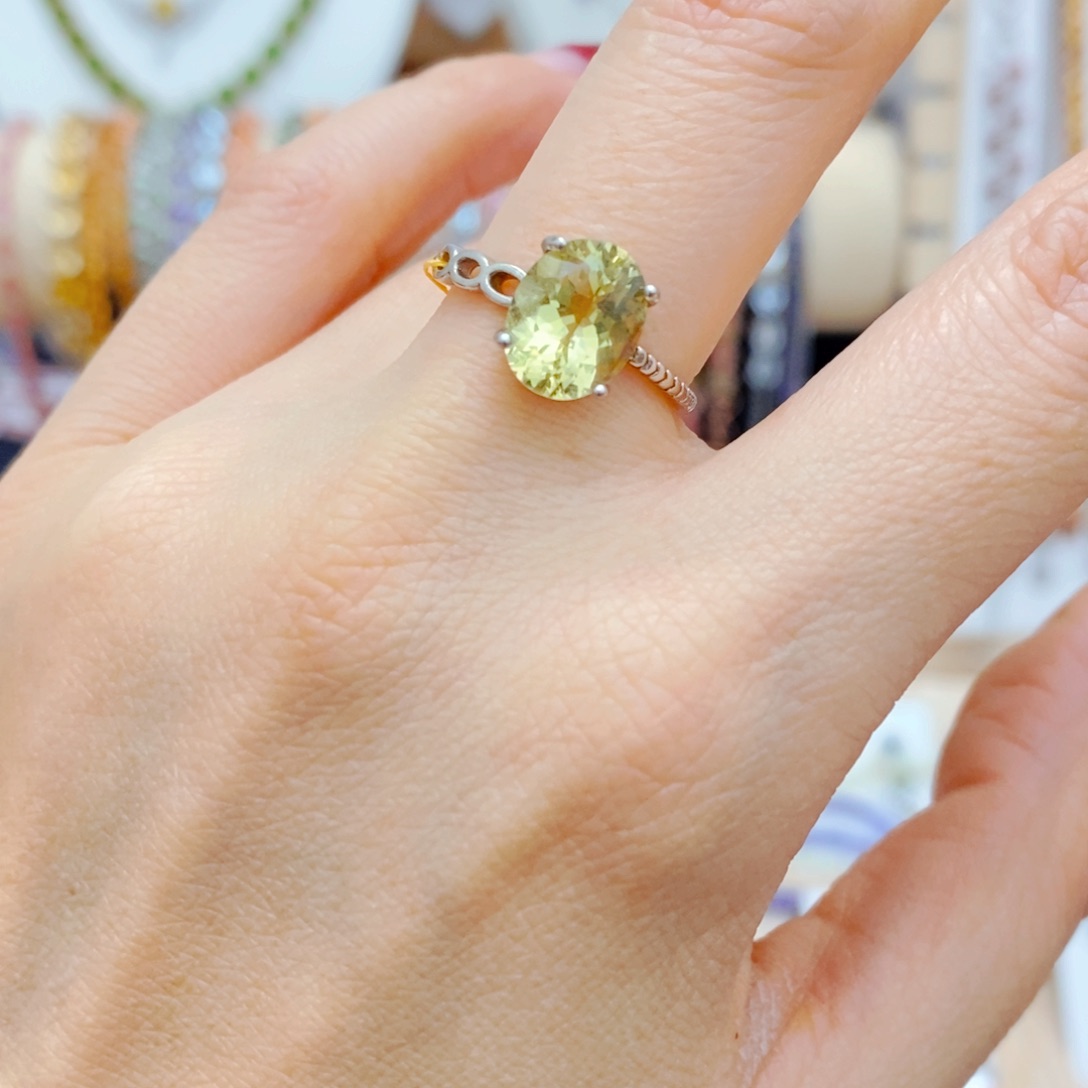 水晶戒指银S925镶嵌戒指