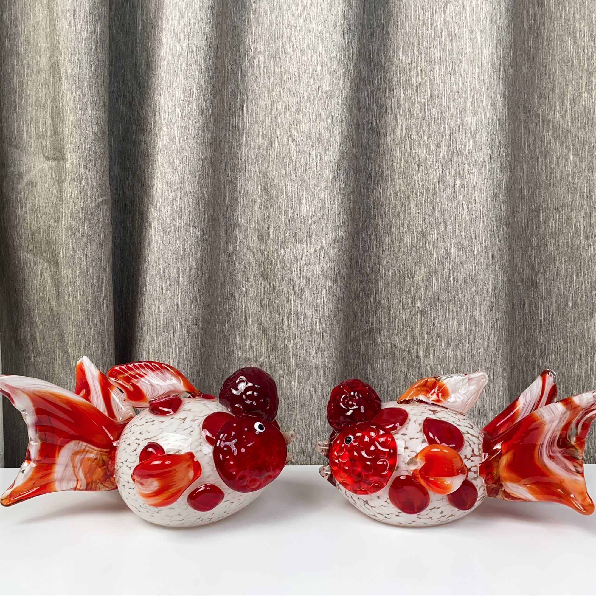 【尚心】淄博非遗手工琉璃创意金鱼茶几玄关家具办公送礼摆件高级