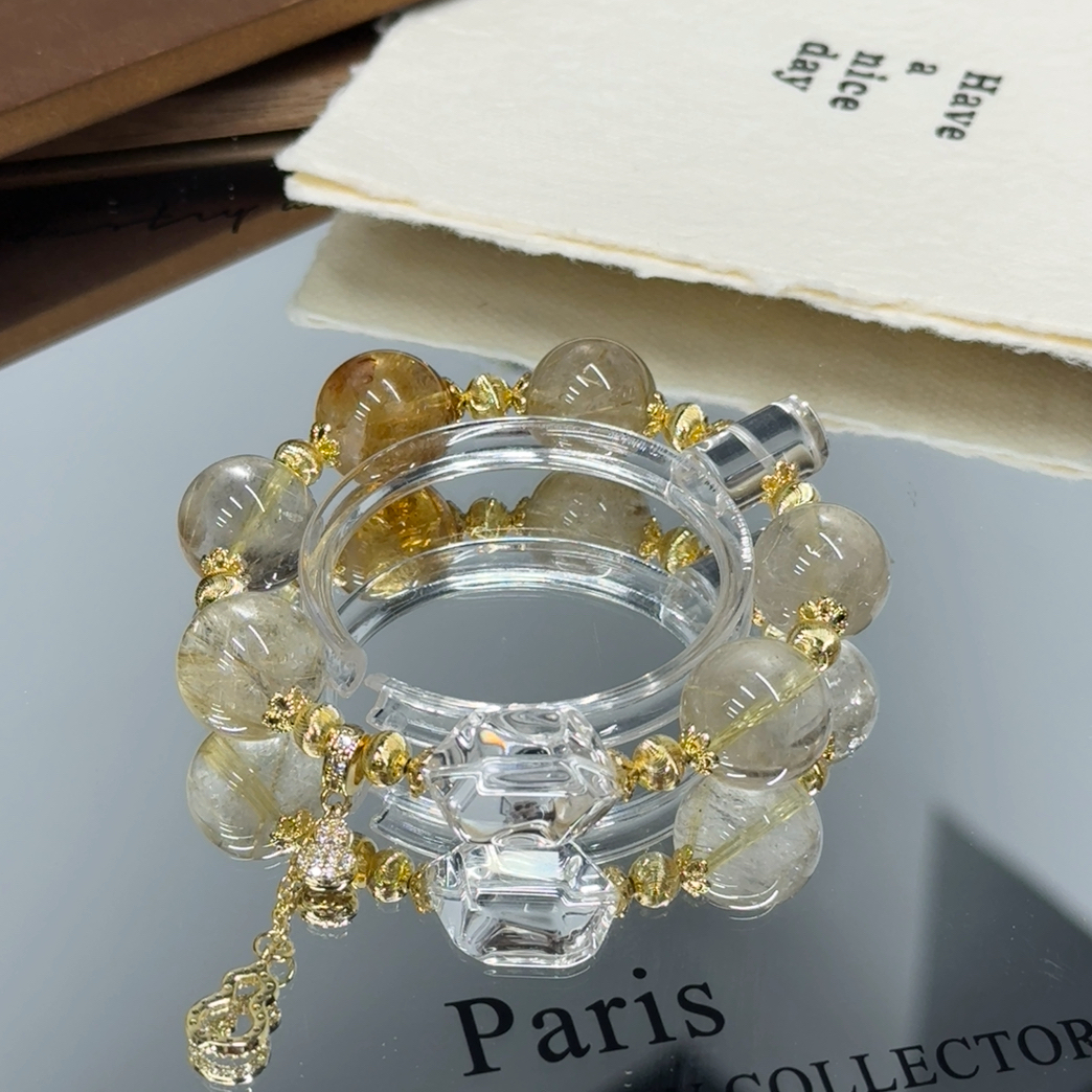 价228拍3发1金发晶➕不规则切面白水设计款