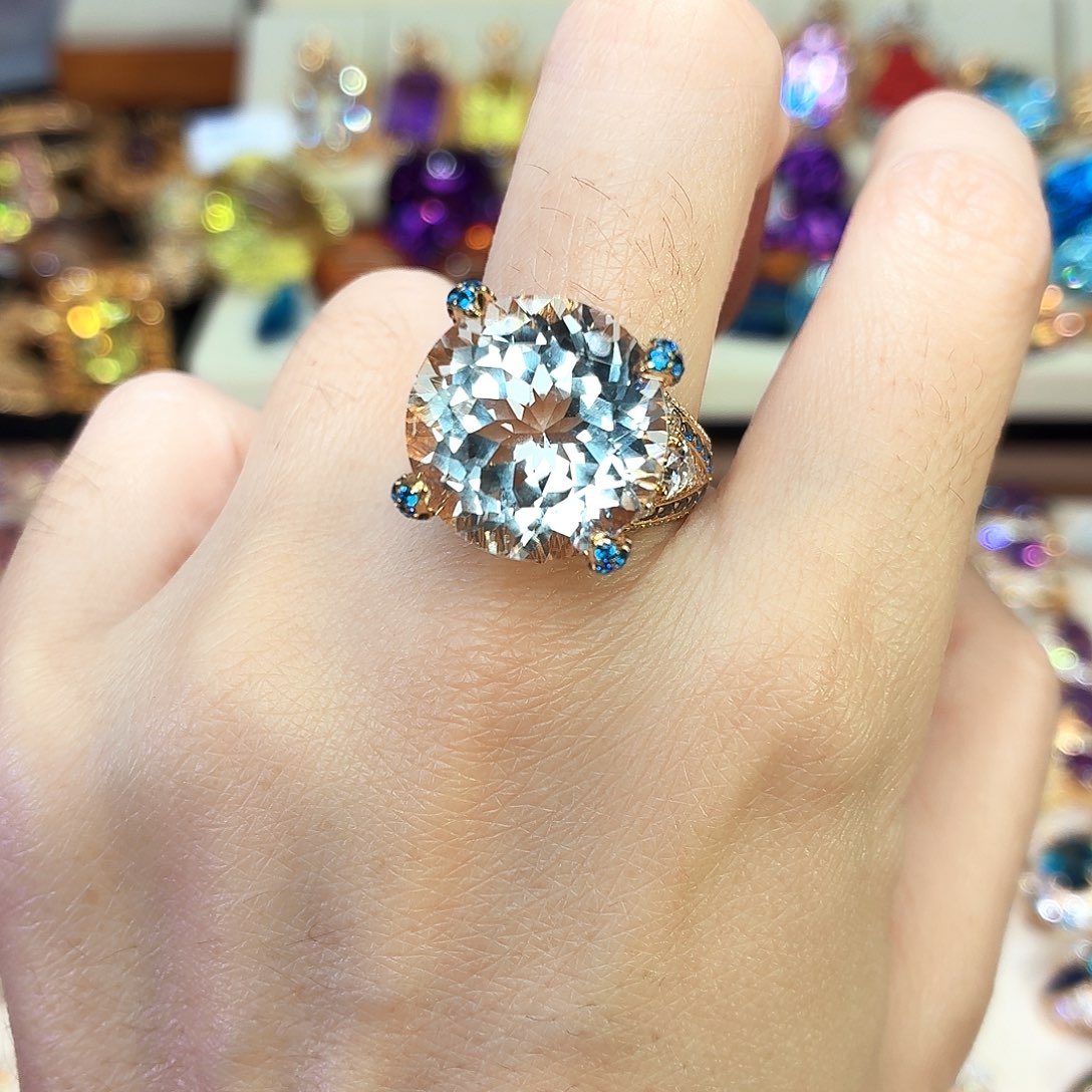 戒指银S925镶嵌托帕石