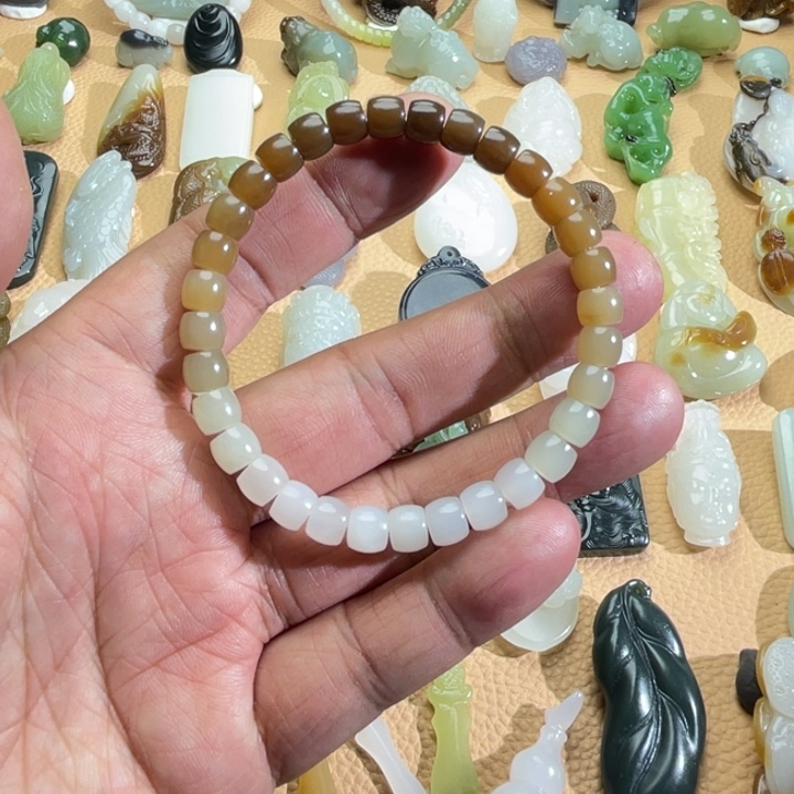 和田玉（糖玉）手链未镶嵌定制款