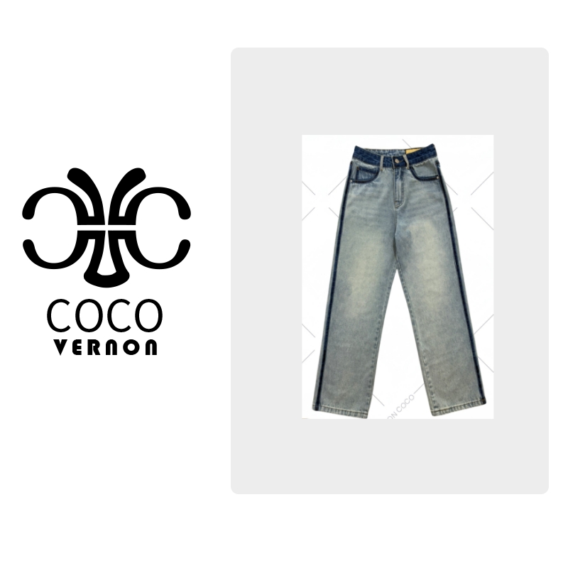 【VERNON COCO】Y15春夏系列镶钻直筒牛仔裤RN31