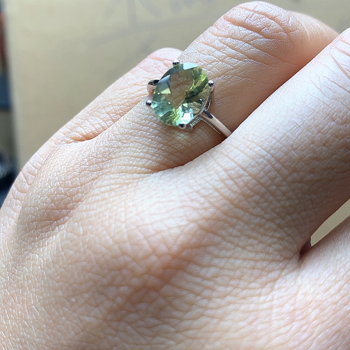 水晶水晶戒指银S925镶嵌