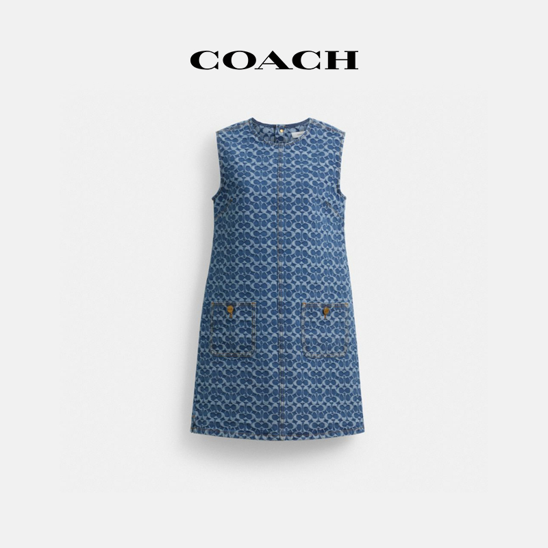 COACH/蔻驰 棉质经典标志丹宁迷你半身裙