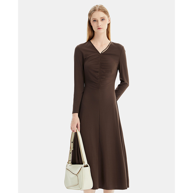 【尚雅】莱芙·艾迪儿中长袖连衣裙1V1L94123