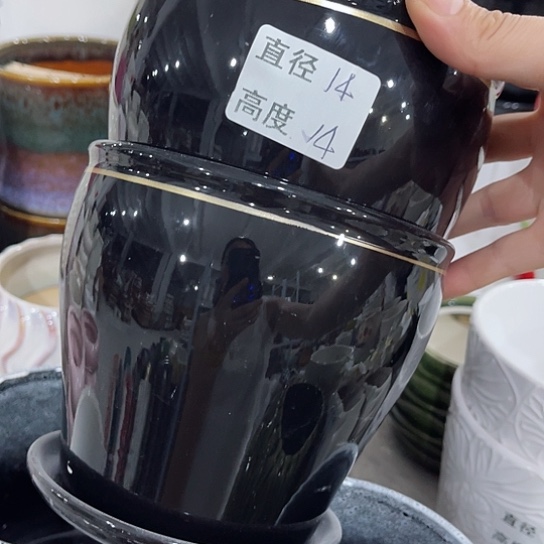 多肉绿植陶瓷花盆9.9包邮，有孔