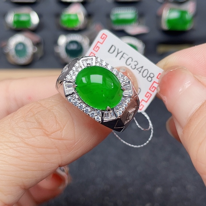 翡翠戒指银S925镶嵌用****5编号3408没有运费险
