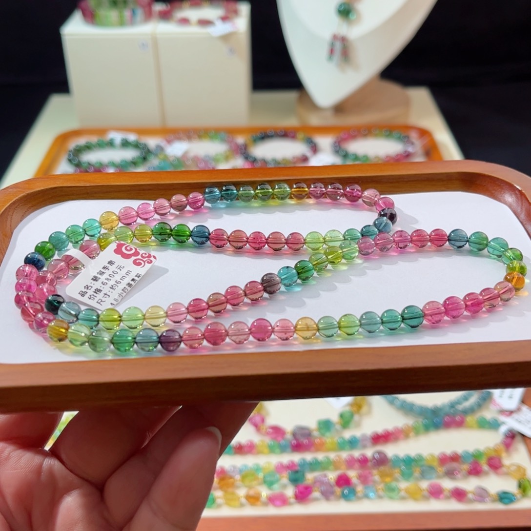 碧玺手串未镶嵌手串