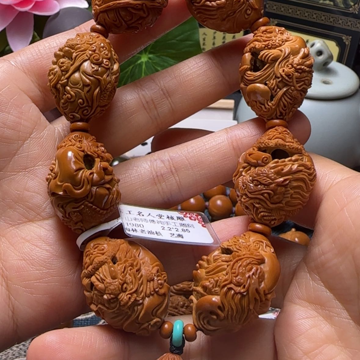 【闪购商品】橄榄核把件镂空龙达摩