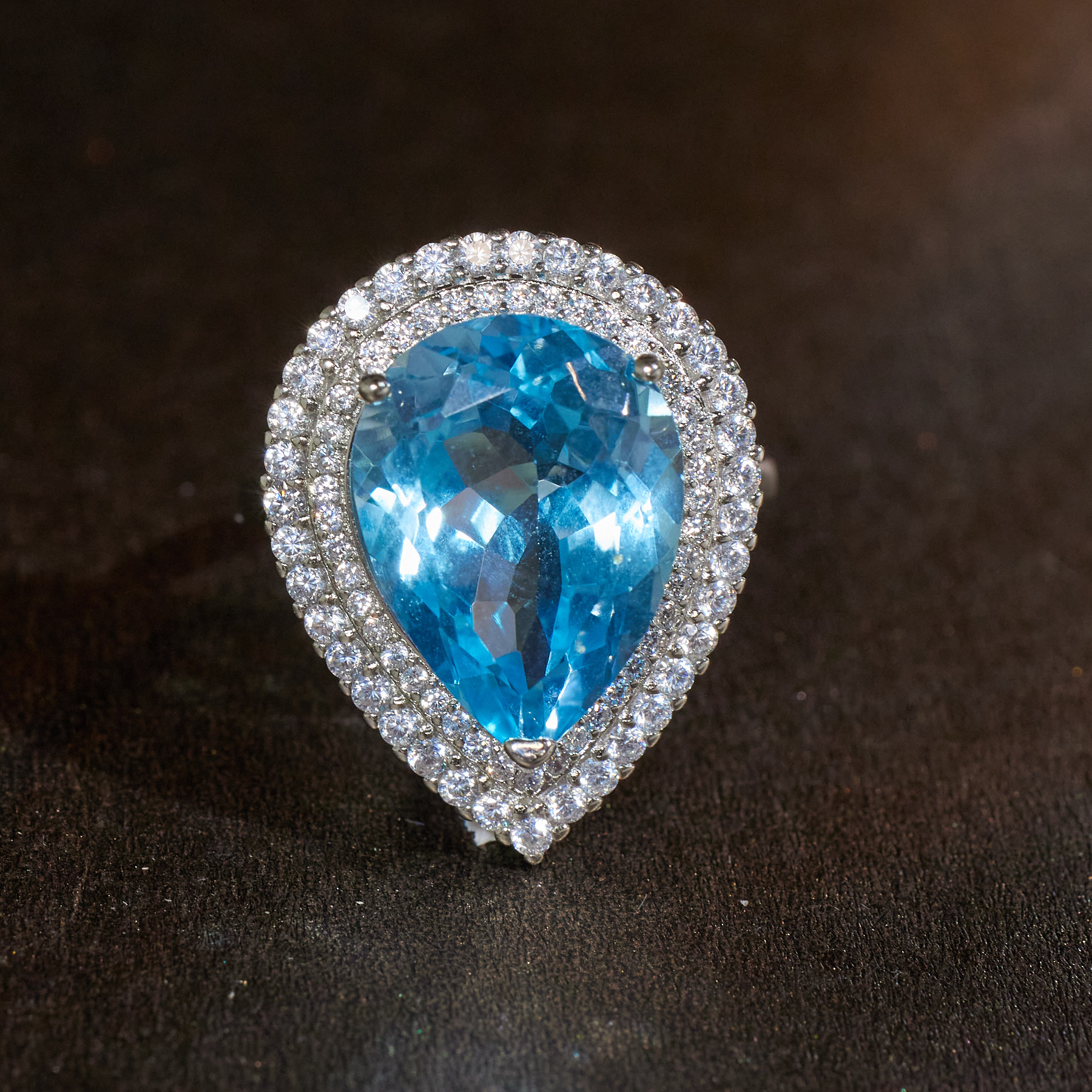 【九华山】托帕石戒指*S925银镶嵌N7365