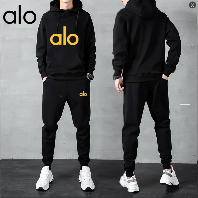 【奥莱品牌特卖】AlO潮牌新款连帽卫衣男长袖薄款跑步束脚卫裤加绒