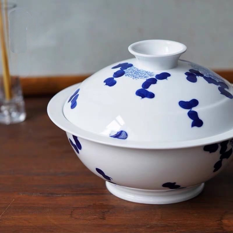星球复古大号手工汤煲景德镇陶瓷手绘青花家用带盖大汤盆品锅汤锅