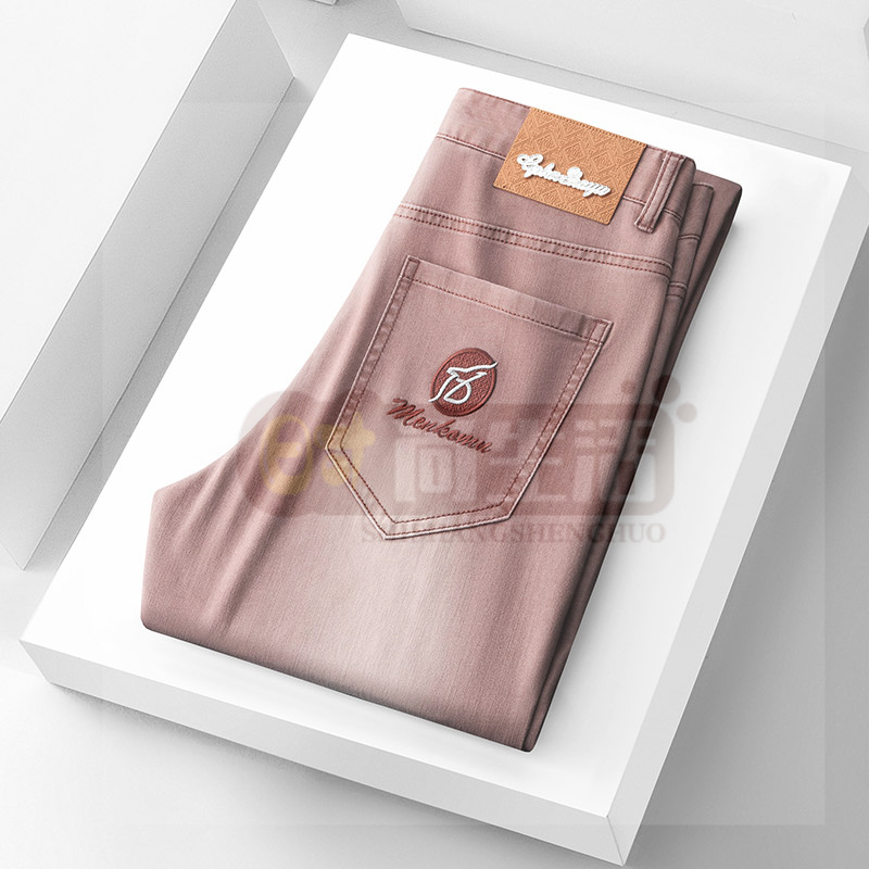 高端天丝凉感夏季男士牛仔裤男裤直筒长裤透气轻薄弹力彩色休闲裤