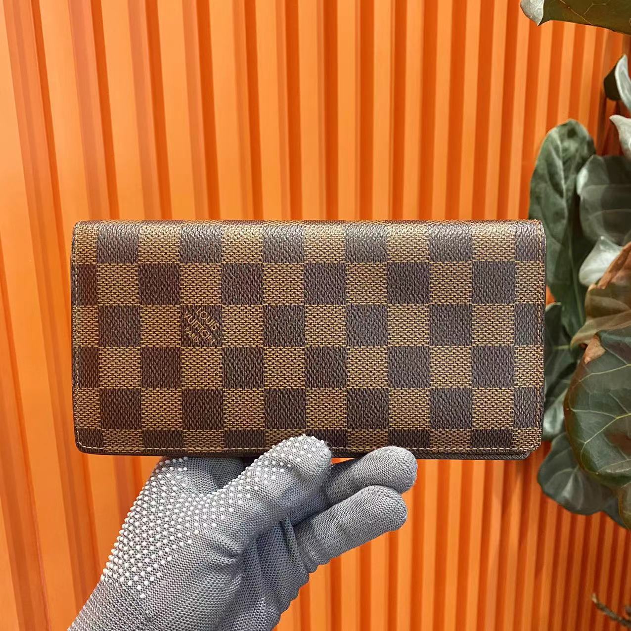 95新 LouisVuitton/路易威登 LV  棋盘格长款钱夹 钱包