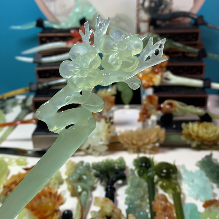 蛇纹石玉发簪未镶嵌