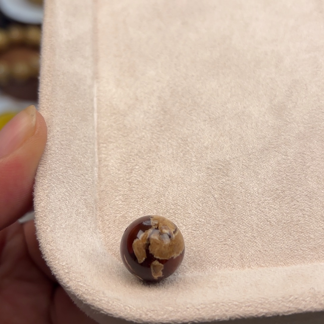 琥珀未镶嵌手链根珀溶洞妖花卡15单珠