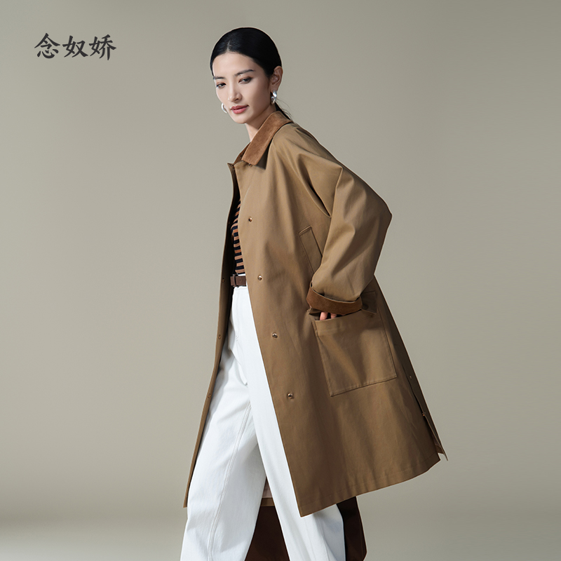 念奴娇巴恩风衣外套女中长款2025新款今年流行爆款卡其色风衣
