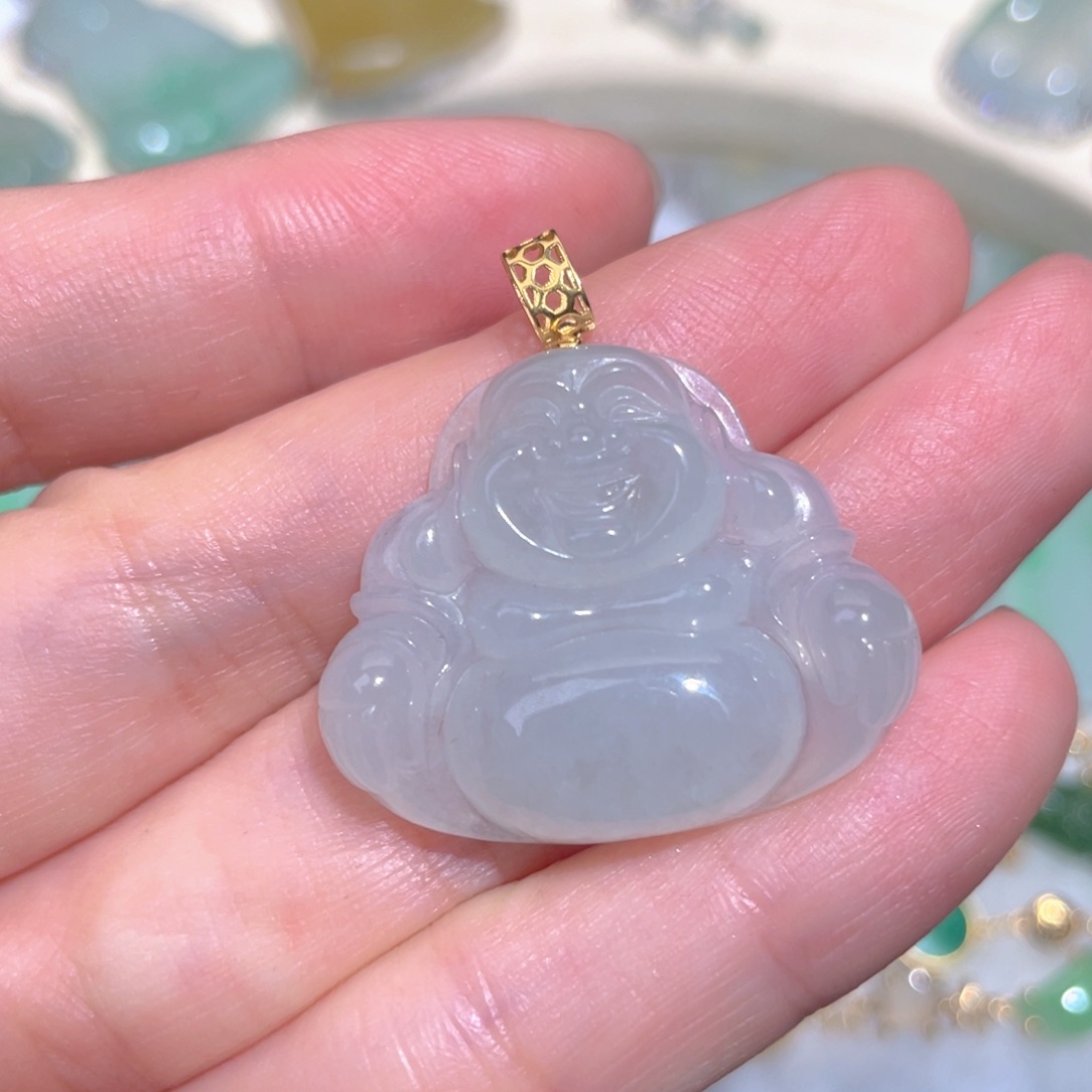 翡翠颈饰18K金镶嵌翡翠