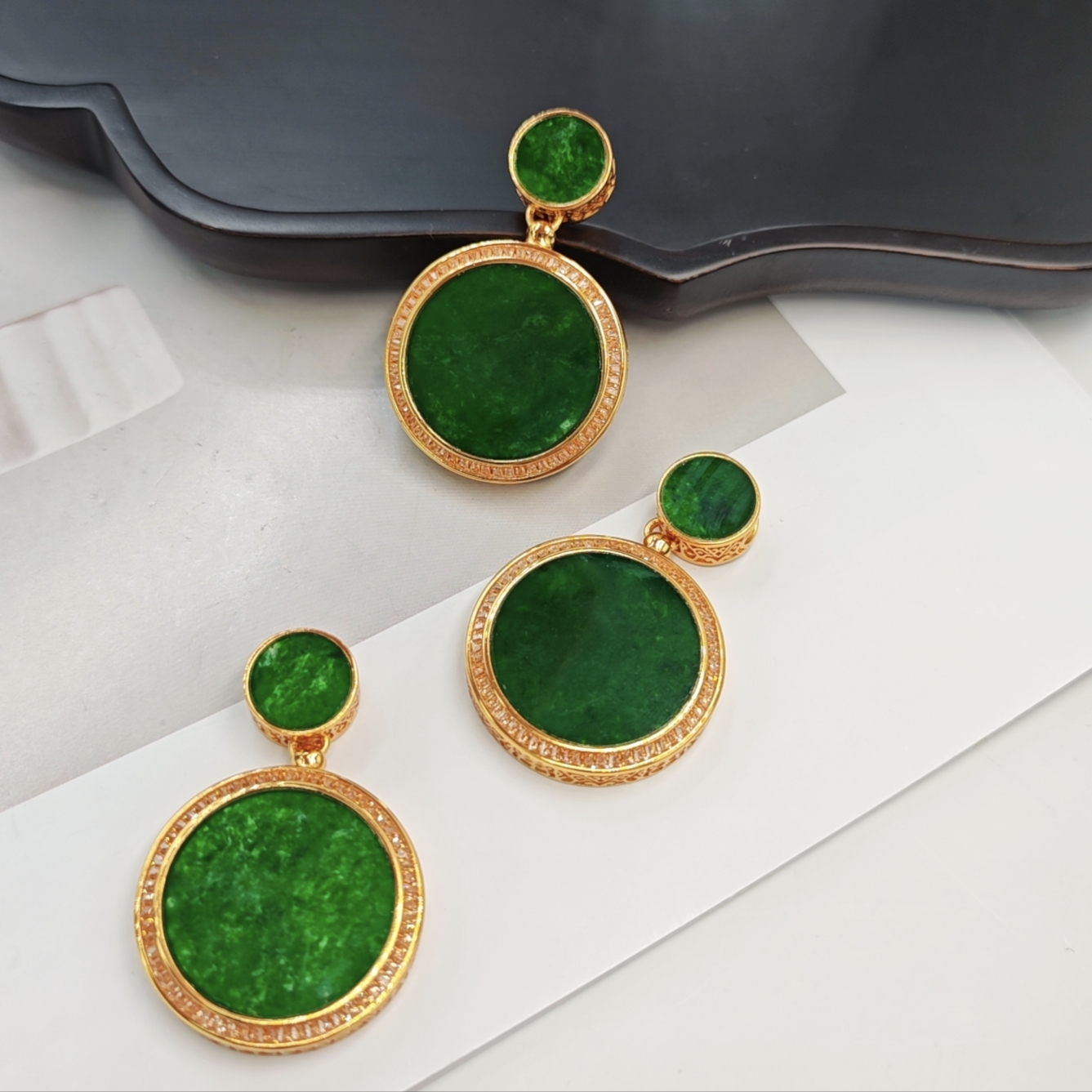 S925银翡翠吊坠圆盘款多样性发货一件