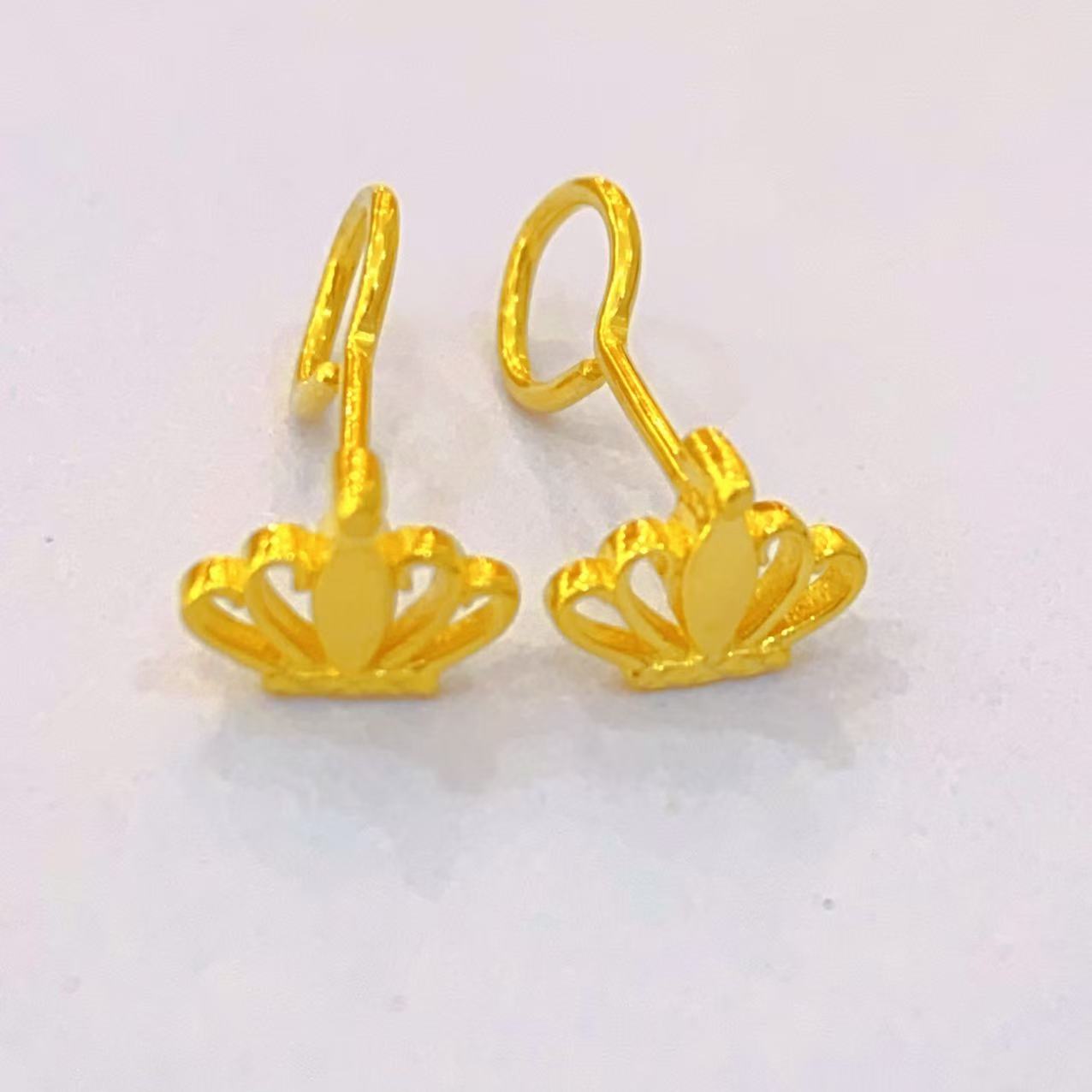足金999皇冠时尚耳饰1.47g
