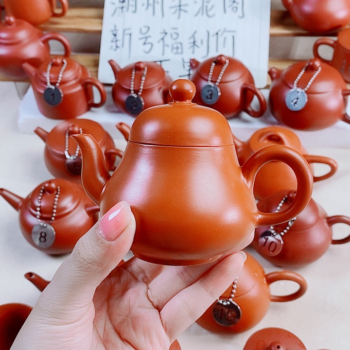 潮州朱泥壶手拉思亭100 微瑕