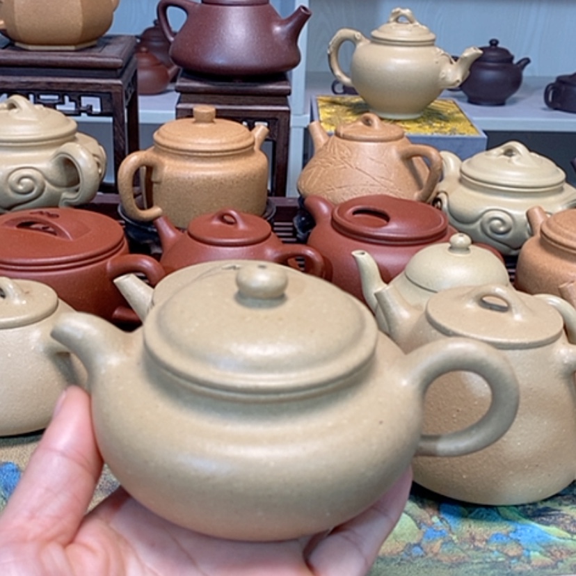 【闪购商品】紫砂茶壶梨皮绿泥半手工