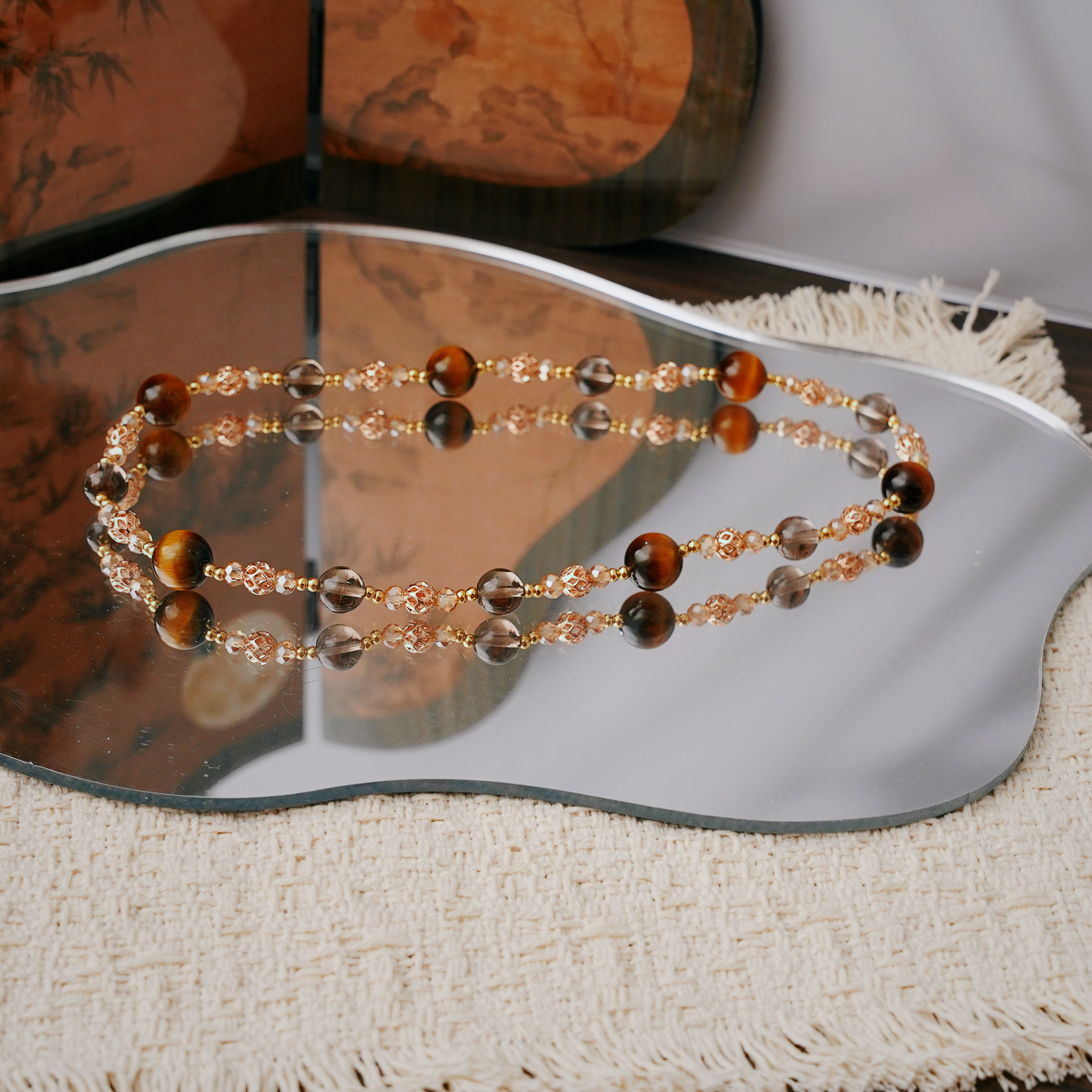 非金属羽毛手链 锦簪阁手串纯铜高保色小众设计百搭显白