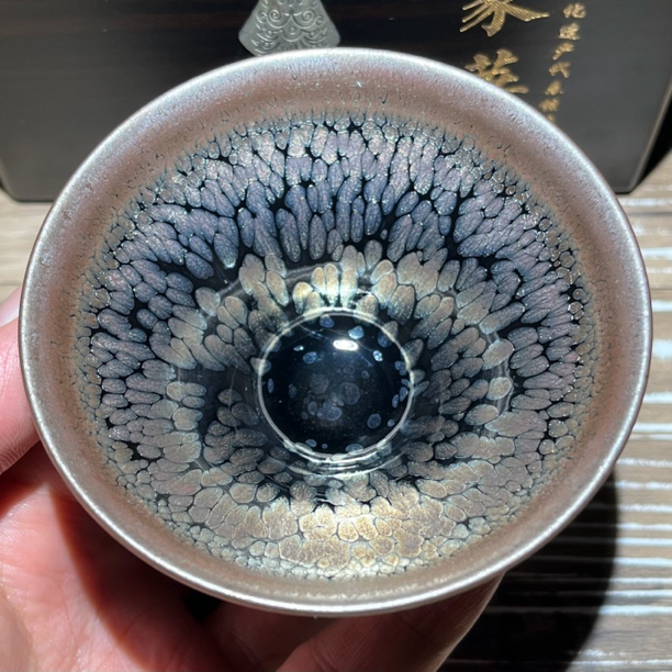 建阳建盏陶瓷茶杯非遗大师张家华油滴鹧鸪斑纯手工铁胎主人杯盏杯