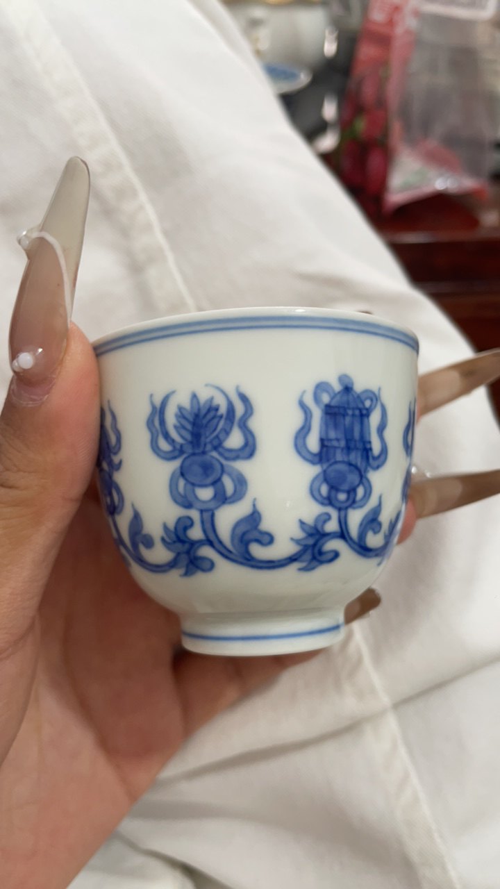 鑫龙景 青花长枝茶杯