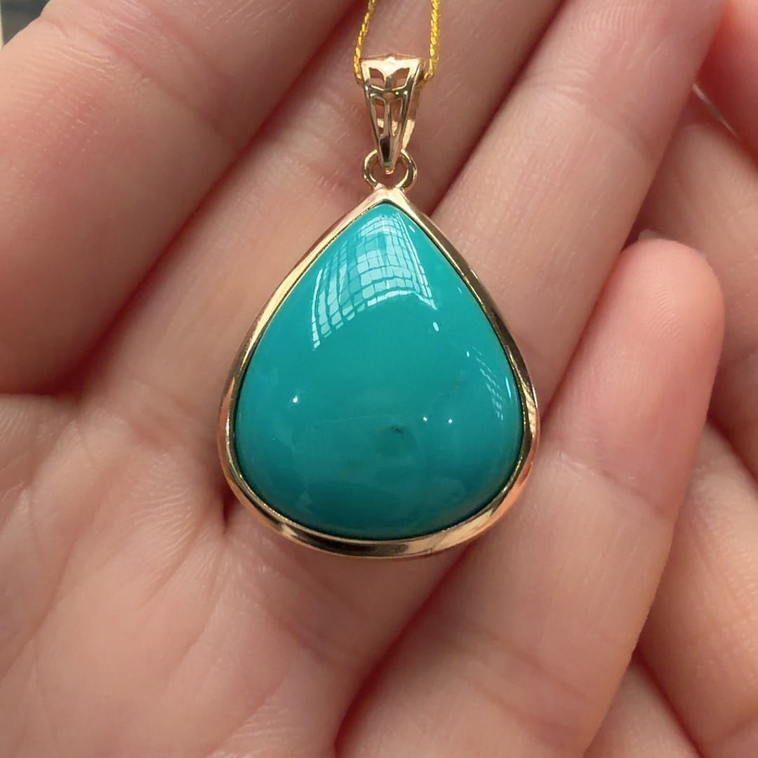 绿松石银S925镶嵌颈饰