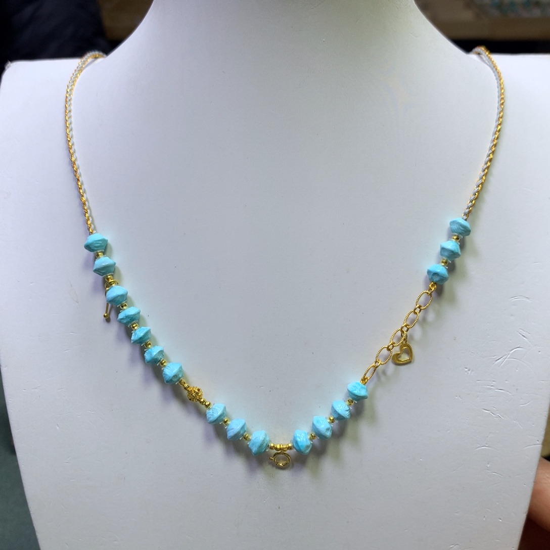 绿松石万能链18K金镶嵌