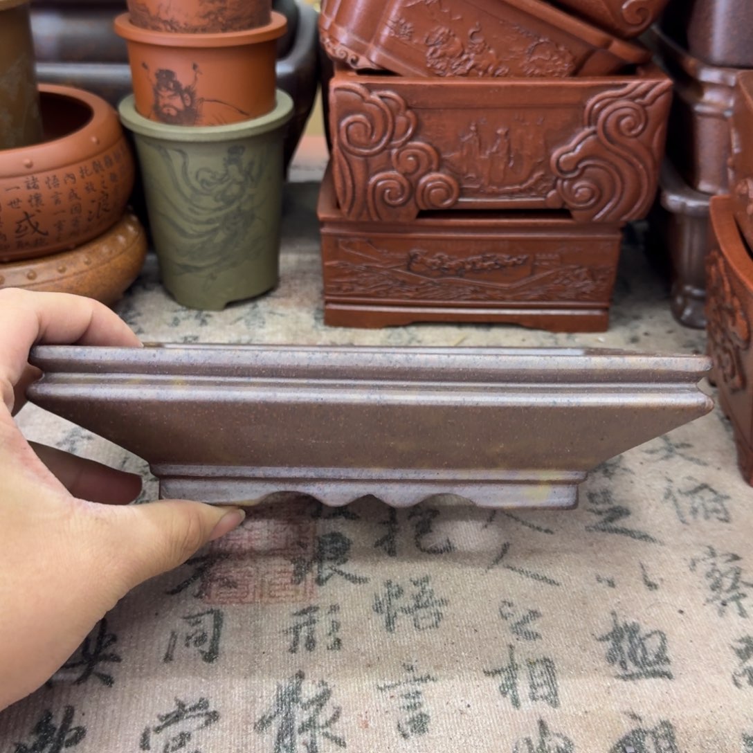 紫砂花盆宜兴紫砂正品19x13.5x3.5