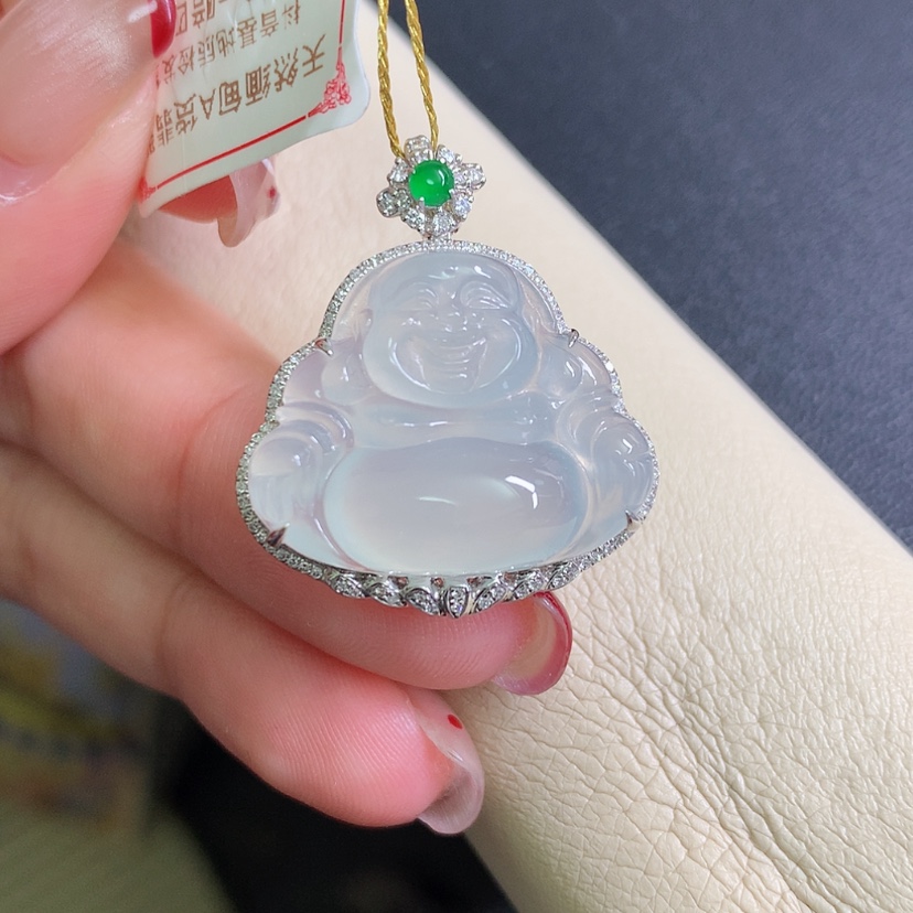 【闪购商品】翡翠颈饰18K金镶嵌佛公