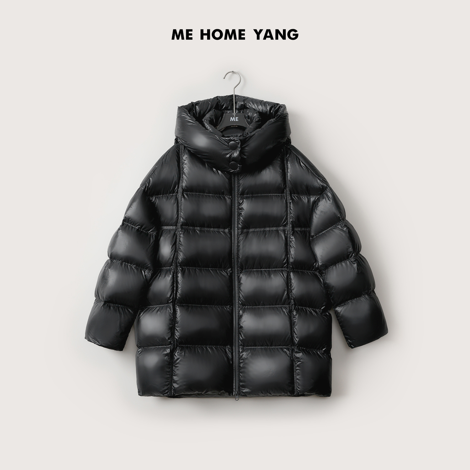 ME【热带雨林】白鹅绒无胆防绒立体龟背时尚黑色显瘦羽绒服MEQA3270