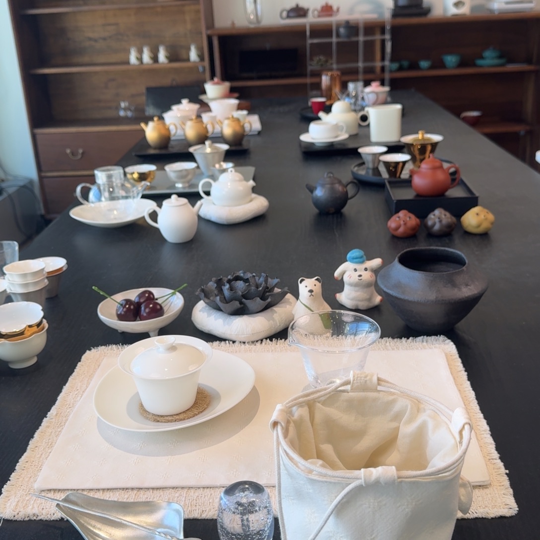 88折瓜棱茶则茶拨+盖置+茶包