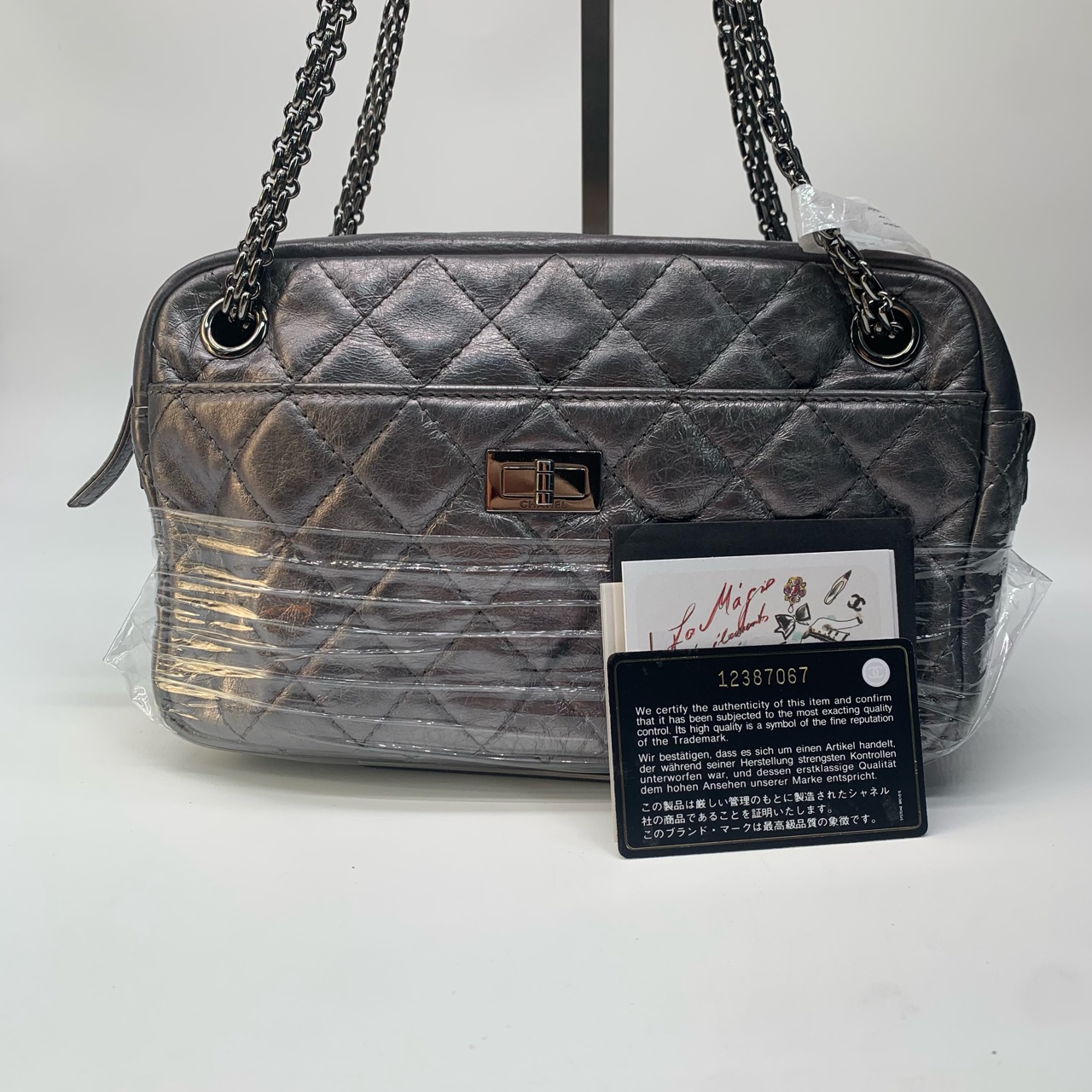 99新 Chanel/香奈儿 2.55银色相机包