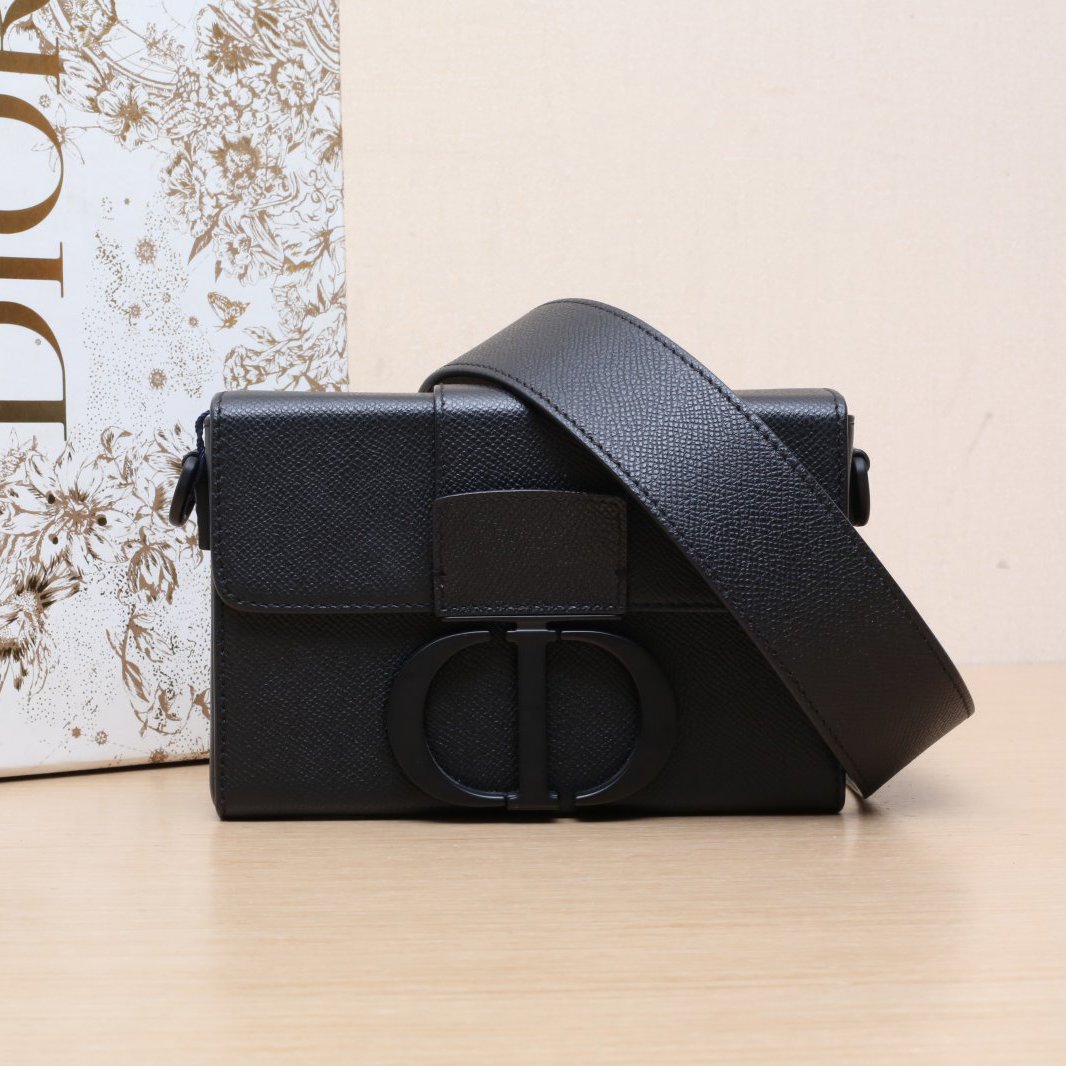99新 DIOR/迪奥 小花Jerry30Montaigne 蒙田 Box 黑色 黑扣 