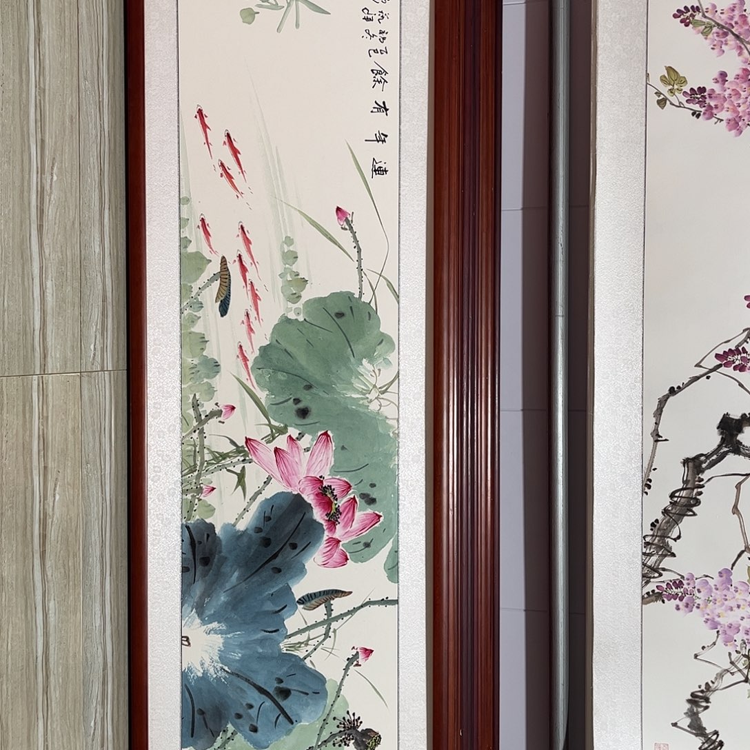 国画书画作品带框163×48