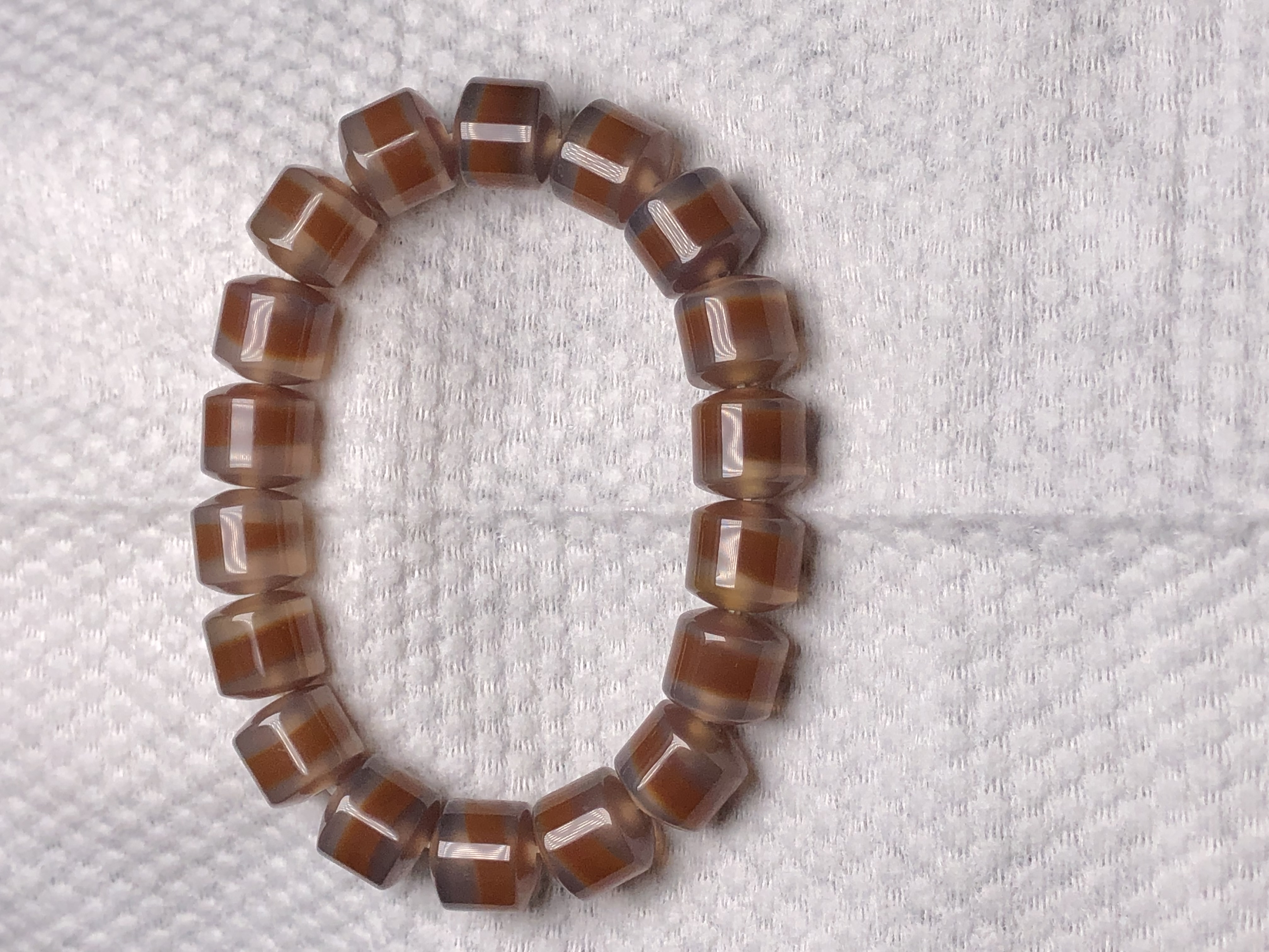 天然玛瑙玉髓咖啡红黄色粗一线冰底冰种直切手串男女款饰品礼物