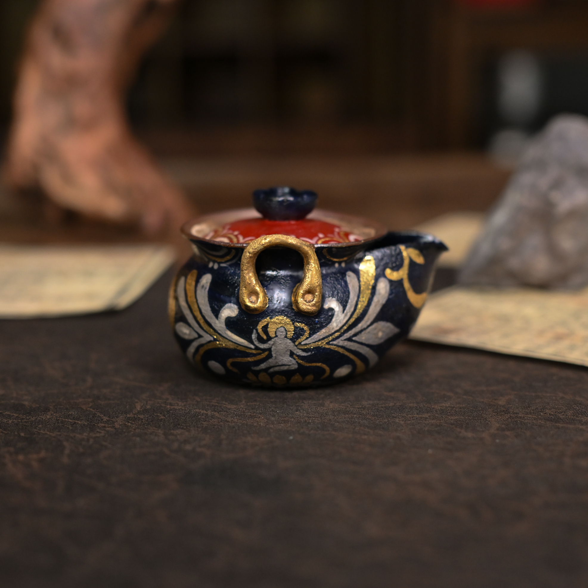 【九姐爱喝茶】  敦煌化生童子纹宝瓶（蕉白S0803）