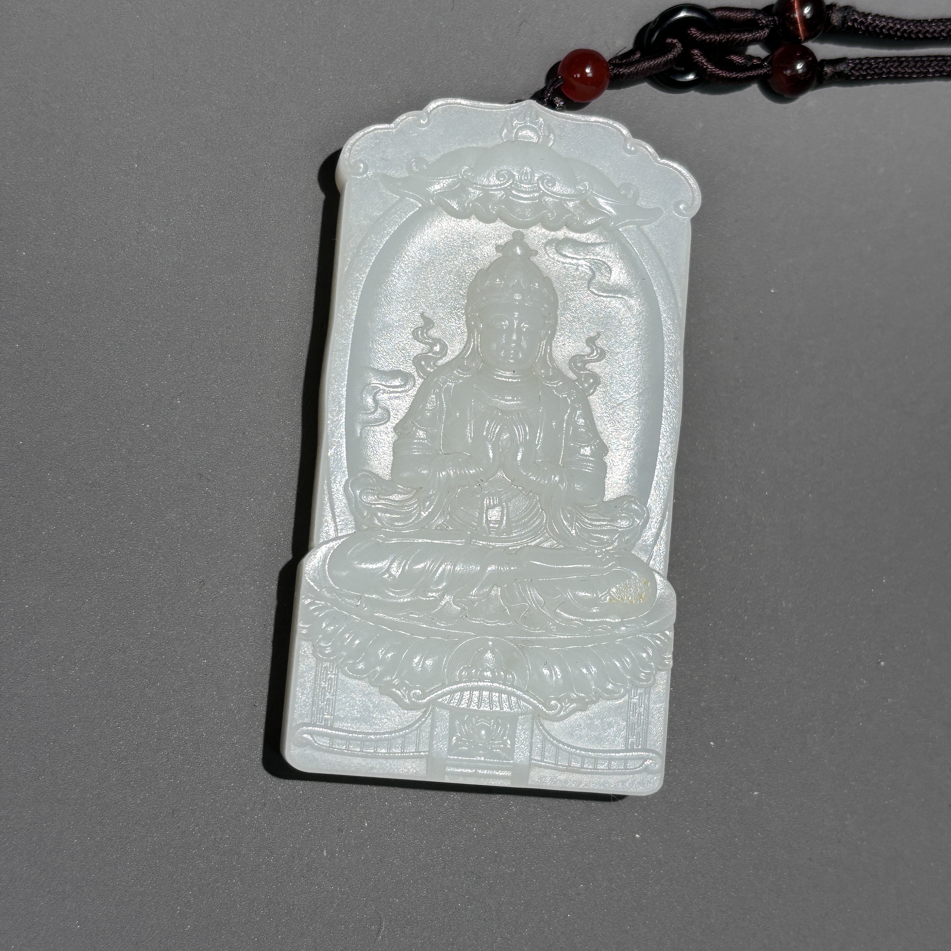 创汇和田玉观音牌 