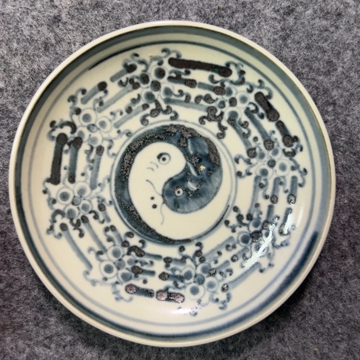 摆件陶陶瓷碟子摆件直径13厘米