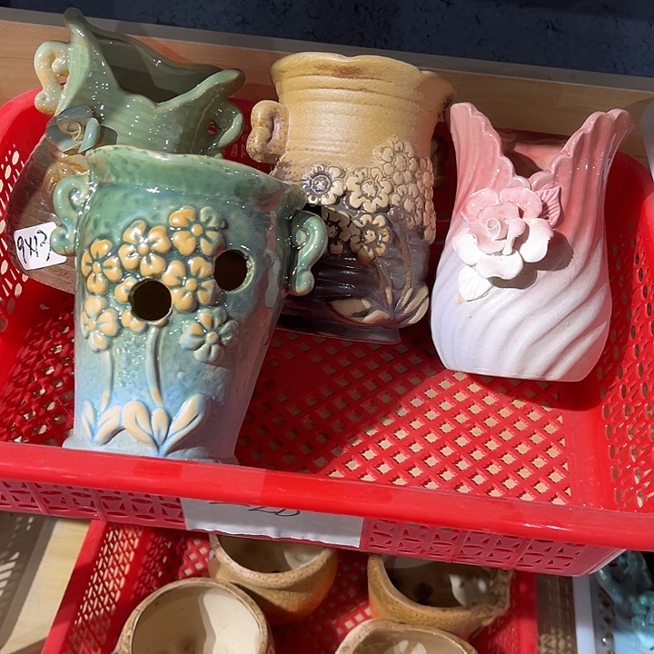 瓷片花盆捏花多肉工艺品