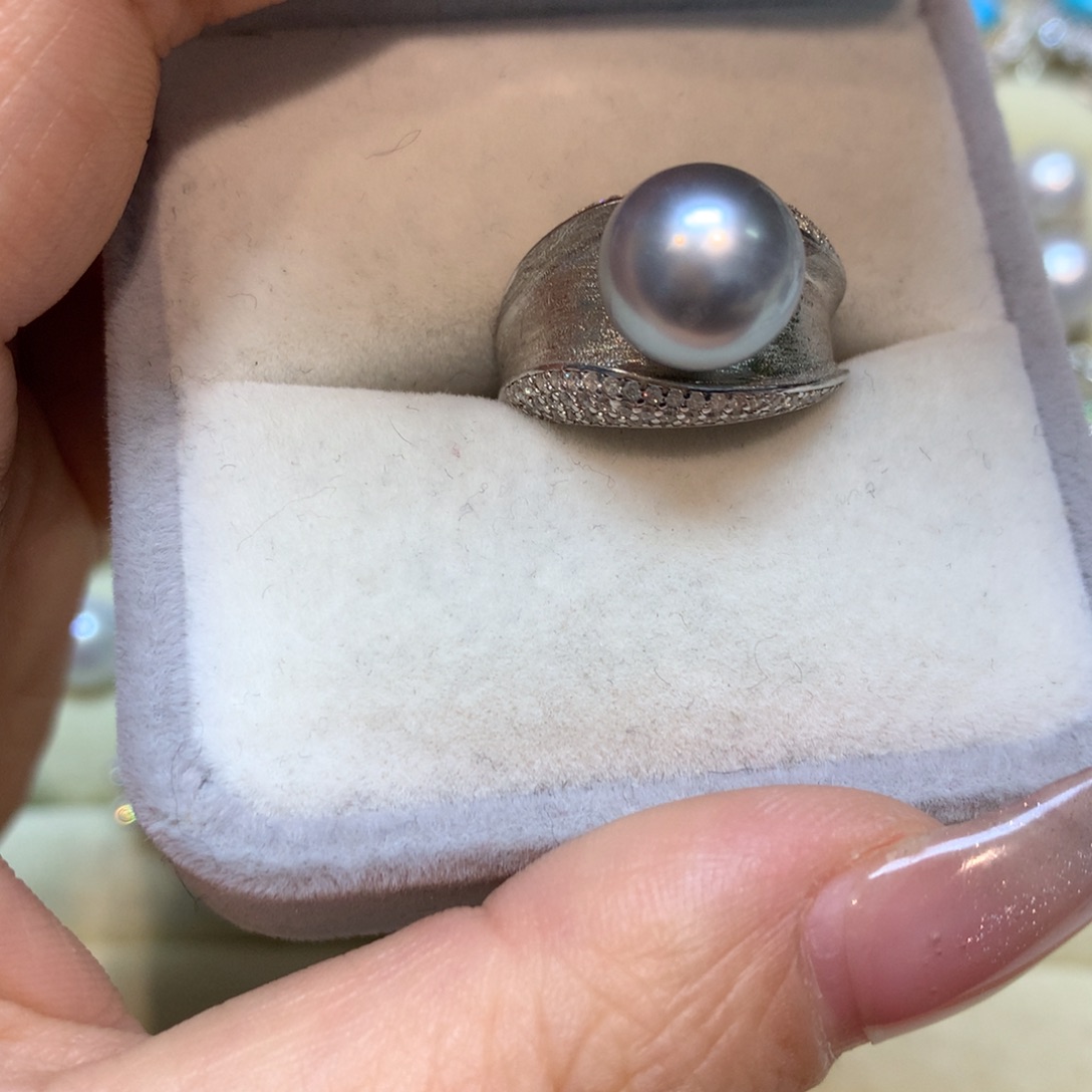 海水珍珠戒指银S925镶嵌