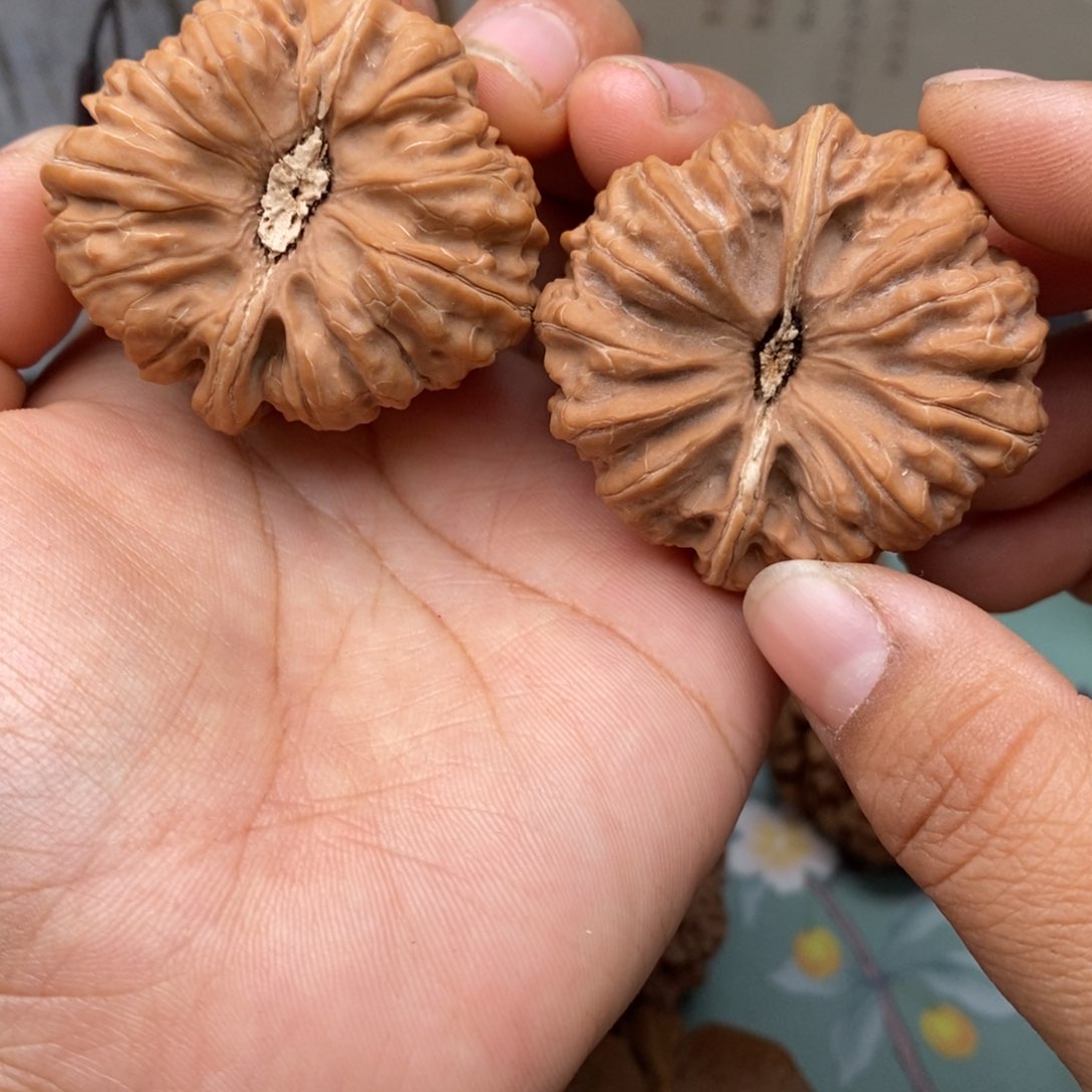 文玩核桃把件42平谷凹底